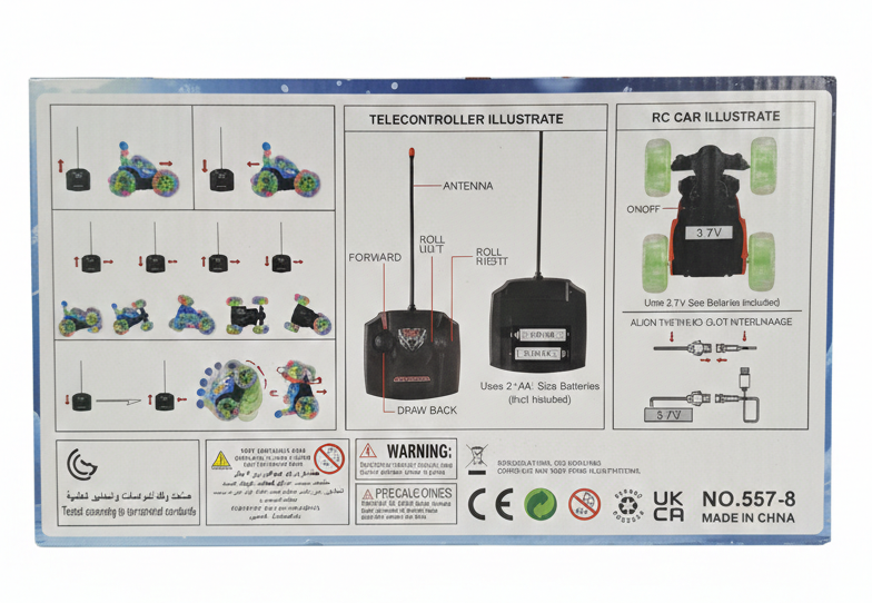 سيارة دوارة 360 درجة بجهاز تحكم عن بعد عالية الجودة مع شخصيات للأطفال - 4